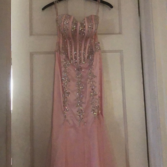 Pink bling sweetheart prom dress - Picture 6 of 9